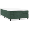  sötétzöld bársony rugós ágy matraccal 120x190 cm