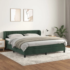  sötétzöld bársony rugós ágy matraccal 180x200 cm ágy és ágykellék