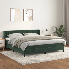  sötétzöld bársony rugós ágy matraccal 180x200 cm ágy és ágykellék