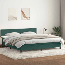 sötétzöld bársony rugós ágy matraccal 180x220 cm ágy és ágykellék