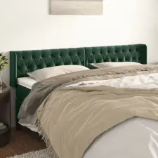  sötétzöld bársony szárnyas fejtámla 183x16x78/88 cm ágy és ágykellék