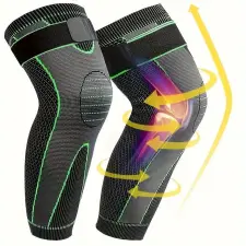  Sötétzöld Kompressziós Térdrögzítő Pár Rugalmas Szalaggal – Térdtámasz Sportoláshoz és Rehabilitációhoz gyógyászati segédeszköz