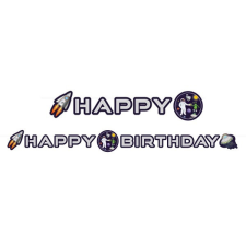 Space, Űr Happy Birthday felirat 192 cm party kellék