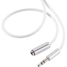 SpeaKa Professional Jack Audio Hosszabbítókábel [1x Jack dugó, 3,5 mm-es - 1x Jack alj, 3,5 mm-es] 0.50 m Fehér SuperSoft köpeny kábel és adapter
