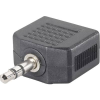 SpeaKa Professional Jack Audio Y adapter [1x Jack dugó, 3,5 mm-es - 2x Jack alj, 3,5 mm-es] Fekete (SP-7870244)