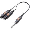 SpeaKa Professional Jack Audio Y adapter [1x Jack-dugó, 6,35 mm-es - 2x Jack alj, 6,35 mm-es] Fekete (SP-7869836)