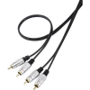 SpeaKa Professional RCA Audio Csatlakozókábel [2x RCA dugó - 2x RCA dugó] 1.00 m Fekete SuperSoft köpeny, Aranyozatt érintkező (SP-7870144)