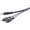 SpeaKa Professional RCA / Jack Audio Csatlakozókábel [2x RCA dugó - 1x Jack dugó, 3,5 mm-es] 5.00 m Fekete (SP-7869916)