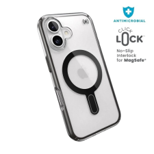 SPECK Antimicrobal hátlaptok iPhone 16 átlátszó Magsafe fekete tok és táska