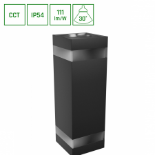 spectrumLED TORRE 18W 230V IP54 CCT 99x78x240 mm négyzetes fekete kültéri világítás