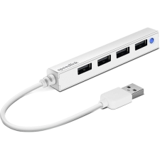 Speedlink SL-140000-WE SNAPPY SLIM USB Hub, 4-Port, USB 2.0, Passzív, fehér (SL-140000-WE) hub és switch