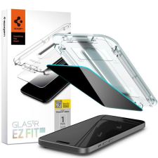 Spigen AGL07121 Apple iPhone 15 Spigen GlastR EZ Fit HD edzett üveg képernyővédő fólia, felhelyezést segítő kerettel, betekintés gátlós mobiltelefon kellék