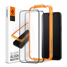Spigen AlignMaster Glas.tR Apple iPhone 15 Plus, Tempered kijelzővédő fólia (2db) mobiltelefon kellék