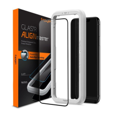 Spigen ALM FC képernyővédő üveg (2.5D, ujjlenyomatmentes, extra karcálló, 9H, ultravékony, 0.3mm, színkiemelés) FEKETE [Apple iPhone 11] mobiltelefon kellék
