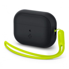 Spigen Apple Airpods Pro 2 szilikon tok + csuklópánt fekete zöld (ACS05810) (ACS05810) fülhallgató, fejhallgató tok