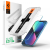 Spigen Apple iPhone 13 / 13 Pro / 14 / 16e, Kijelzővédő fólia, ütésálló fólia (az íves részre is!), Tempered Glass (edzett üveg), Spigen Ez Fit HD, Clear