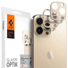 Spigen Apple iPhone 13 Pro / 13 Pro Max, Kamera lencsevédő fólia, ütésálló fólia, Tempered Glass (edzett üveg), Spigen Glastr Optik, arany, 2 db / csomag mobiltelefon kellék