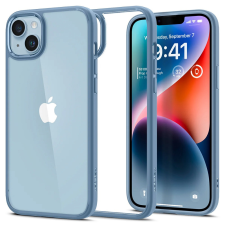 Spigen Apple iPhone 14, Műanyag hátlap védőtok + szilikon keret, Spigen Ultra Hybrid, átlátszó/kék tok és táska