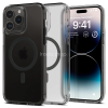 Spigen Apple iPhone 14 Pro, Műanyag hátlap védőtok + szilikon keret, Magsafe töltővel kompatibilis, Spigen Ultra Hybrid Mag, áttetsző/fekete