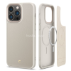 Spigen Apple iPhone 14 Pro, Szilikon védőkeret + műanyag hátlap, bőrrel bevont hátlap, Magsafe töltővel kompatibilis, Spigen Ciel Cyrill Kajuk Mag, szürke