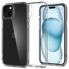 Spigen Apple iPhone 15, Műanyag hátlap védőtok + szilikon keret, Spigen Ultra Hybrid, átlátszó (S76121) tok és táska