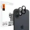 Spigen Apple iPhone 16 / 16 Plus, Kamera lencsevédő fólia, ütésálló fólia, Tempered Glass (edzett üveg), Spigen Glastr Optik, fekete, 2 db / csomag