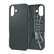 Spigen Apple iPhone 16 liquid air szilikon telefonvédő (ütésállóság, légpárnás sarok, rombusz) sötétzöld tok és táska