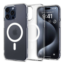 Spigen Apple iPhone 16 Pro, Műanyag hátlap védőtok + szilikon keret, Magsafe töltővel kompatibilis, Spigen Ultra Hybrid Mag Matte, áttetsző/fehér tok és táska