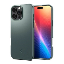 Spigen Apple iPhone 16 Pro thin fit műanyag telefonvédő (matt, ultravékony, kameravédő) sötétzöld tok és táska