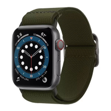 Spigen Apple Watch 4/5/6/7/SE, okosóra szíj, szövet, zöld, 42/44/45mm, Spigen okosóra kellék