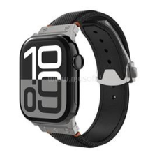 Spigen CLASSIC FIT pótszíj (egyedi méret, nagy, textil, állítható, pillangó csat) FEKETE (AMP09304) okosóra kellék