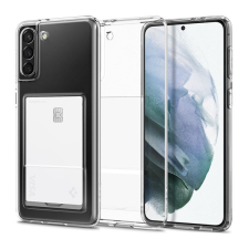 Spigen Crystal Slot Samsung Galaxay S21+ tok kártyatartóval, Crystal Clear, átlátszó tok és táska