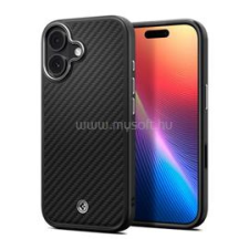 Spigen ENZO ARAMID telefonvédő (Magsafe, karbon minta) FEKETE/EZÜST (ACS09989) tok és táska