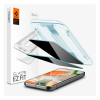 Spigen EZ FIT képernyővédő üveg (2.5D. betekintés védelem. 0.2mm. 9H + segédkeret) ÁTLÁTSZÓ