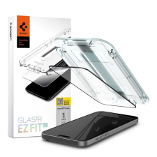 Spigen EZ FIT képernyővédő üveg (2.5D, karcálló, betekintés elleni védelem, 0.2mm, 9H) ÁTLÁTSZÓ Apple iPhone 15 Plus mobiltelefon kellék