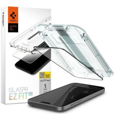 Spigen Glas.TR FC iPhone 15 6.1&quot; &quot;EZ FIT&quot; edzett üveg fekete keretes AGL06908 mobiltelefon kellék
