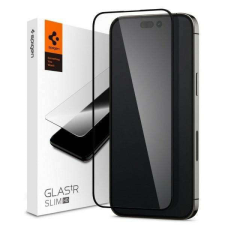 Spigen Glass FC iPhone 14 Pro Max 6,7&quot; szerelőkeret + edzett üveg fekete képernyővédő fólia mobiltelefon kellék