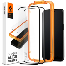 Spigen Glass tR AlignMaster 2 Pack FC Black iPhone 15 Pro üvegfólia mobiltelefon kellék