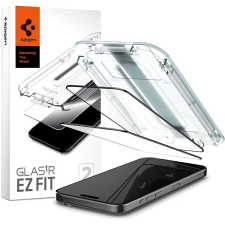Spigen Glass tR EZ Fit 2 Pack FC Black iPhone 15 Pro üvegfólia mobiltelefon kellék