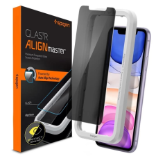 Spigen GlastR Alginmaster Privacy kijelzővédő üveg iPhone 11 fekete mobiltelefon kellék