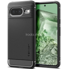 Spigen Google Pixel 8, Szilikon tok, Spigen Rugged Armor, karbon minta, fekete tok és táska