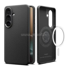 Spigen LIQUID AIR szilikon telefonvédő (ütésállóság, légpárnás sarok, rombusz, MagSafe) FEKETE (ACS10730) tok és táska