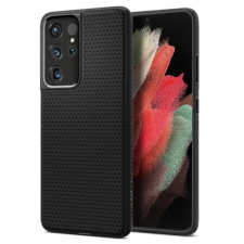 Spigen Liquid Air szilikon tok Samsung Galaxy S21 Ultra, fekete tok és táska