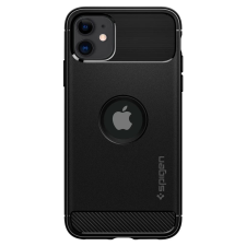 Spigen Rugged Armor Apple iPhone 11 Matte Black tok, fekete tok és táska