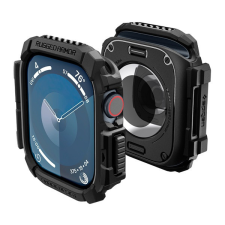 Spigen Rugged Armor Apple Watch 10 (46mm) tok, Matte Black, fekete okosóra kellék