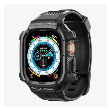 Spigen RUGGED ARMOR PRO pótszíj (egyedi méret. szilikon. ütésállóság + szilikon keret) FEKETE okosóra kellék