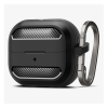 Spigen RUGGED ARMOR szilikon tok (ütésállóság. légpárnás sarok. karbon minta) FEKETE Galaxy Buds 3/Buds 3 Pro