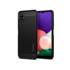 Spigen Samsung A226B Galaxy A22 5G ütésálló hátlap - Spigen Rugged Armor - fekete tok és táska