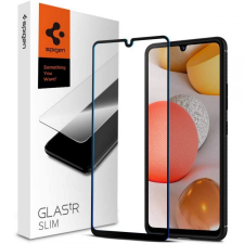 Spigen Samsung Galaxy A42 5G / M42 5G SM-A426B / M426B, Kijelzővédő fólia, ütésálló fólia (az íves részre is!), Tempered Glass (edzett üveg), 3D Full Cover, Spigen Glastr Slim Full Cover, fekete mobiltelefon kellék