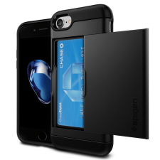 Spigen Slim Armor CS pénztárca telefontok iPhone 8/7 fekete (fekete) tok telefontok hátlap tok és táska